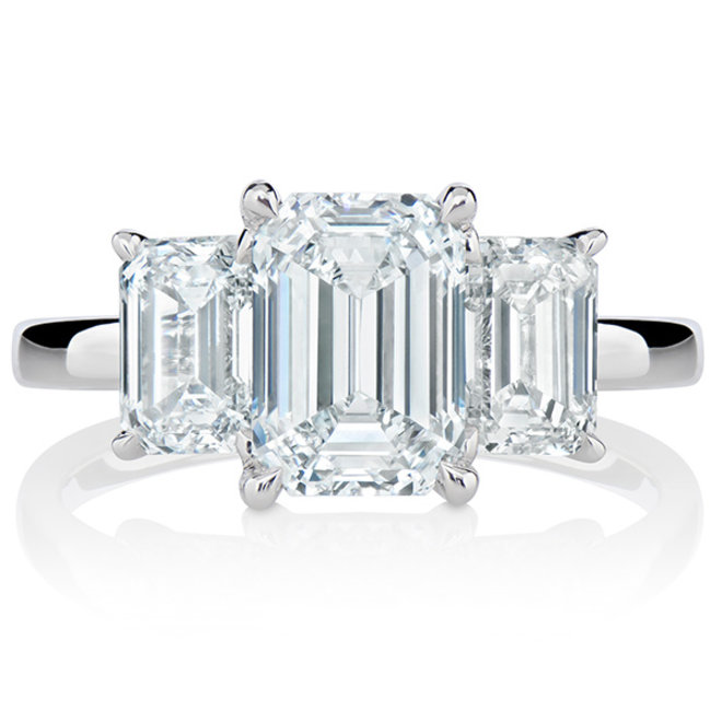 LAB The Emerald Cut Trinity engagement ring 3.67ct tw