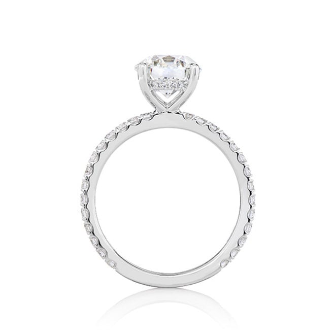 LAB The micro pave diamond  engagement ring