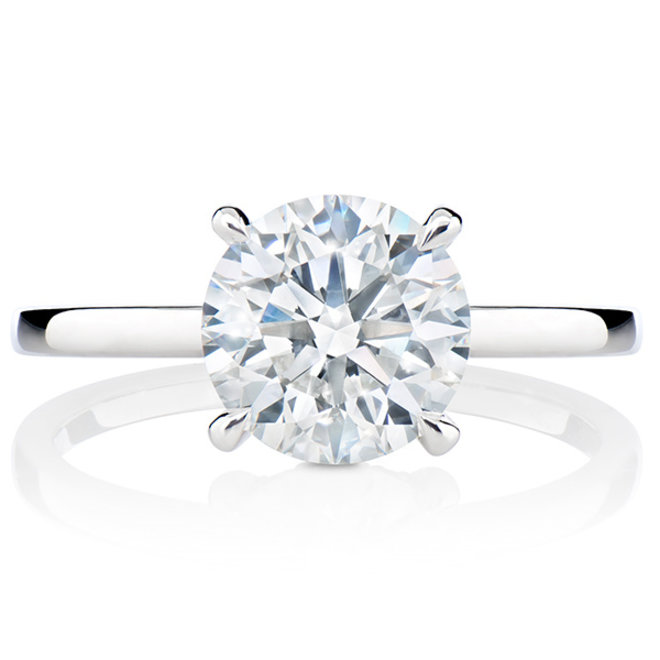 LAB The classic hidden halo diamond solitaire engagement ring