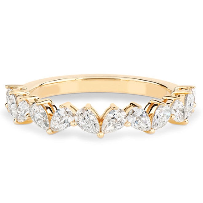 Alternating Pear Diamond Band -  0.92ctw - 18k YG