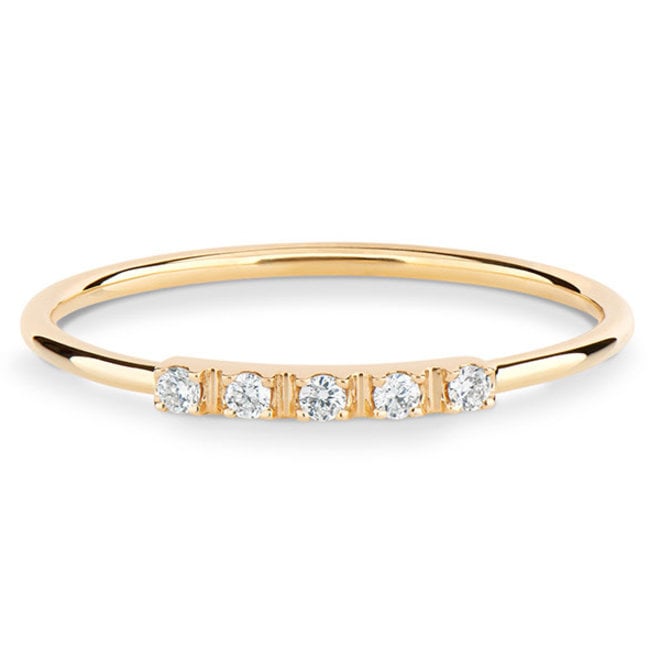 Petite diamond band - yellow gold