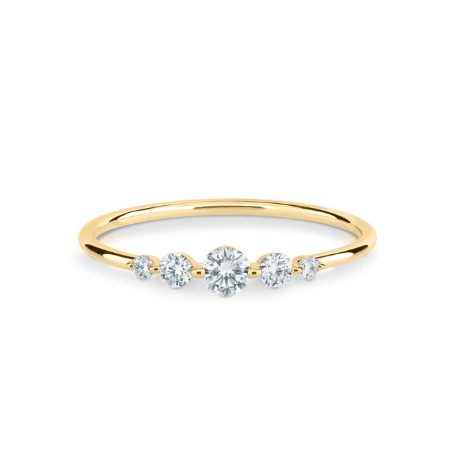 Petite five stone ring - yellow gold