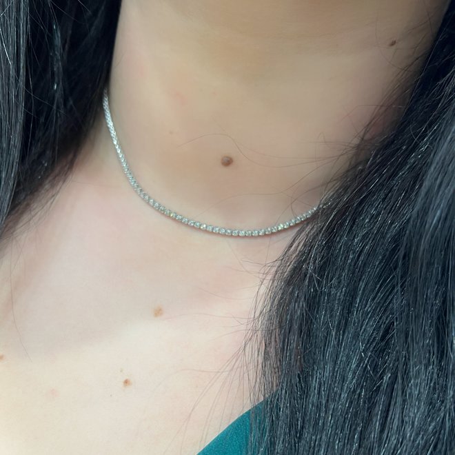 Petite diamond choker necklace