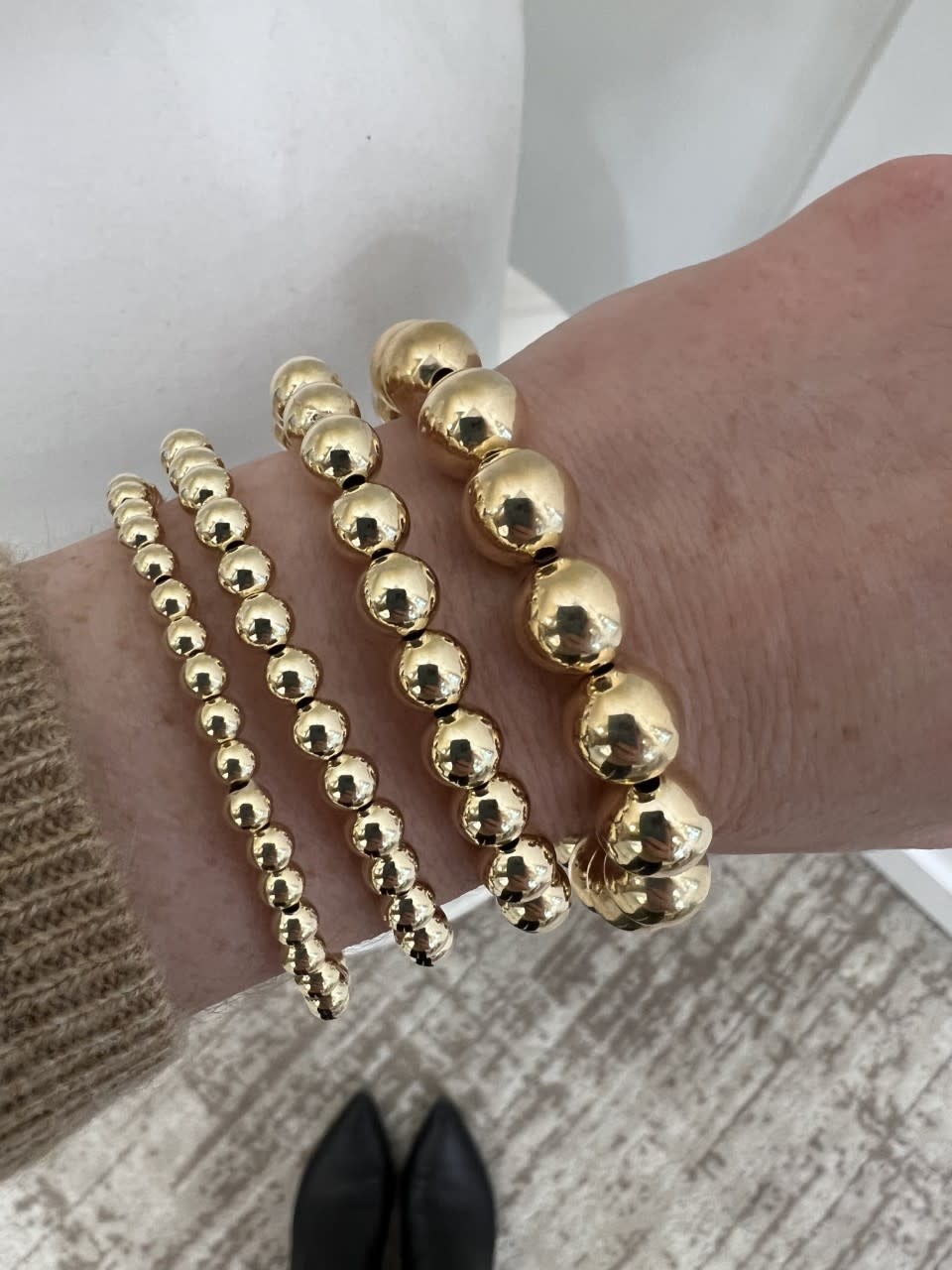 Buy 14k 5MM Gold Flower Bead Bracelet, Gold Filled Ball Bracelet,  Minimalist Jewelry Gift, Dainty Gold Bracelet Online in India - Etsy