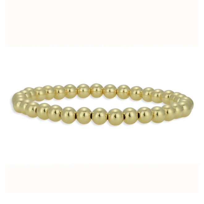 5mm, 14K YG Filled Bead Bracelet