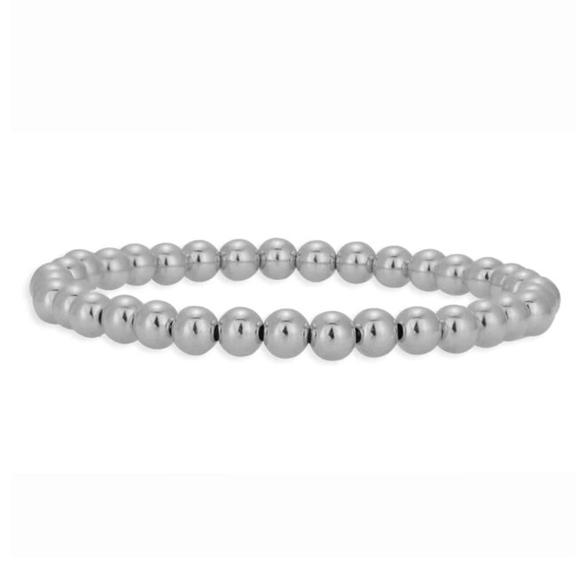 5mm. Sterling Silver Bead Bracelet. 6.5 Inches