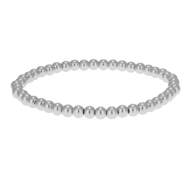 4mm Sterling Silver Bead Bracelet - 6.5 Inches