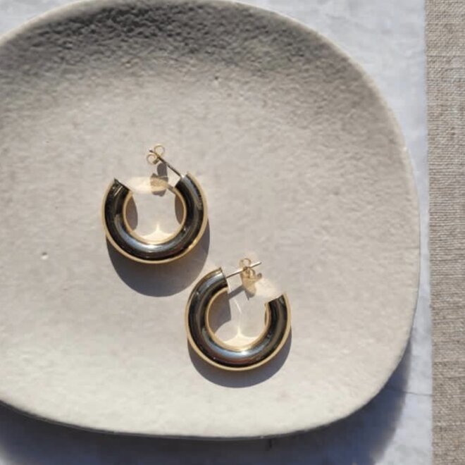 Chubby yellow gold hoops