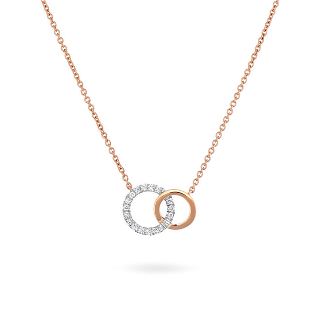 Mini interlocking diamond circle pendant