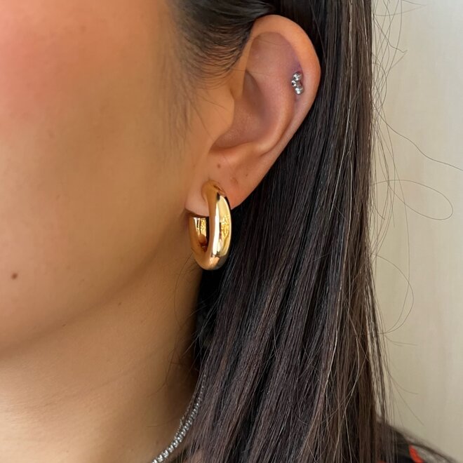 Chubby yellow gold hoops