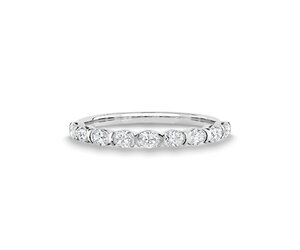 Horizontal oval diamond band white gold Minichiello Jewellers