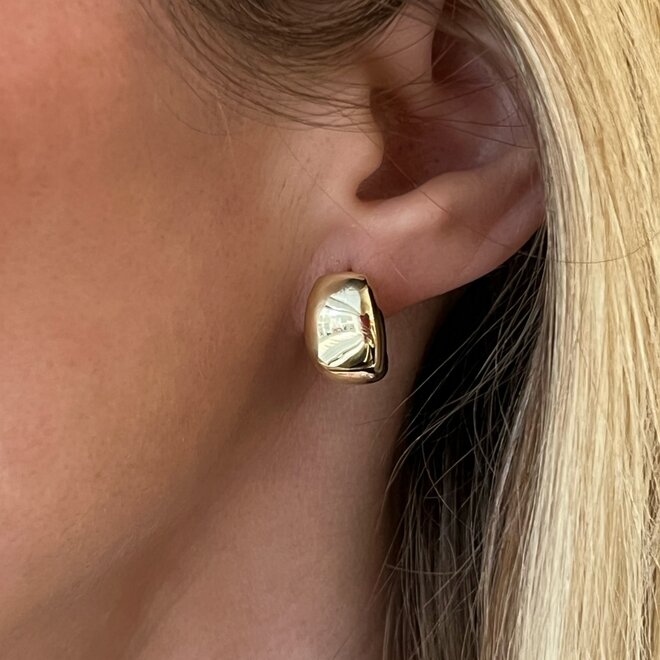 Wide J hoop earrings