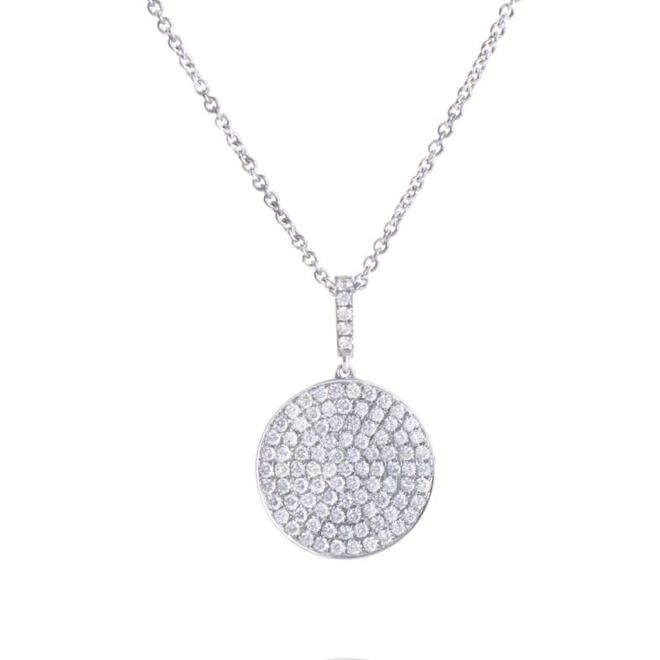 Diamond pave disc pendant