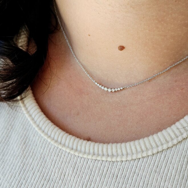 Diamond bar necklace