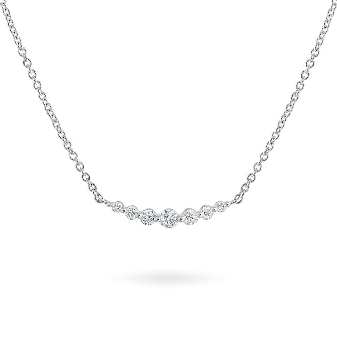 Petite diamond bar necklace