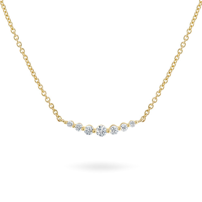 Petite diamond bar necklace - yellow