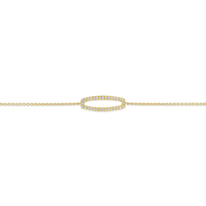 Open diamond bar bracelet - yellow gold