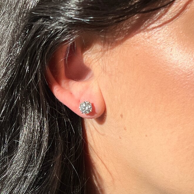 Lab created classic diamond studs - 3.60ct tw