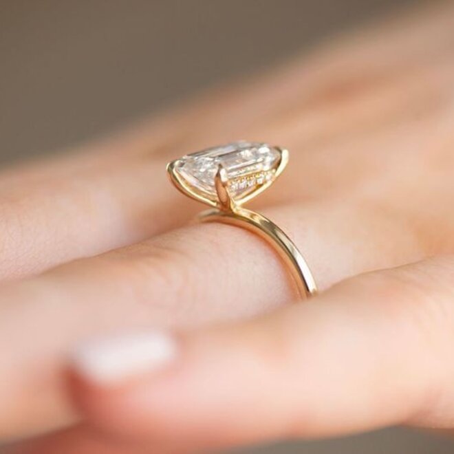 LAB The Elvie emerald cut solitaire engagement ring