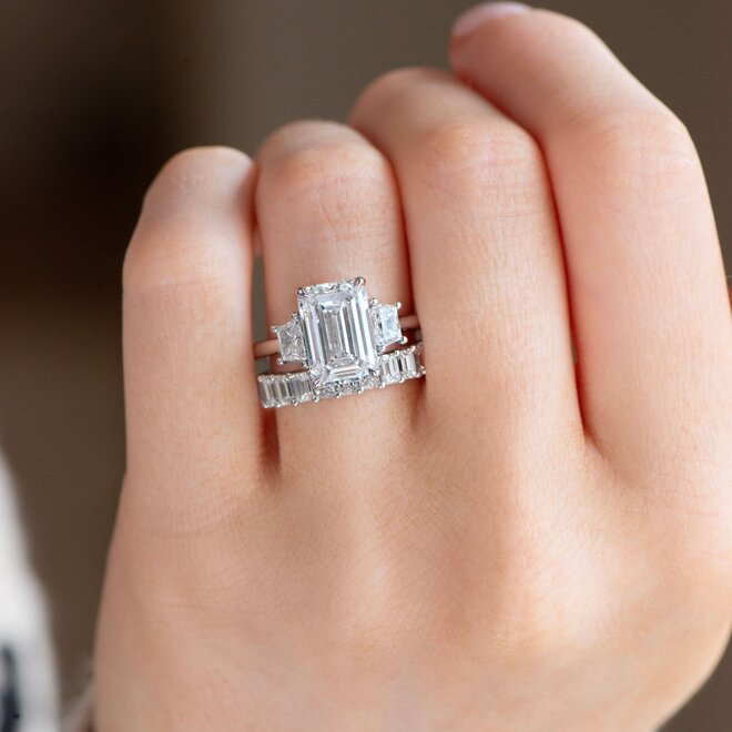 LAB The Victoria emerald cut engagement ring