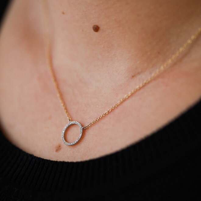 Petite Diamond Open Circle Pendant