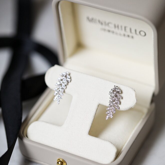 Diamond leaf earrings