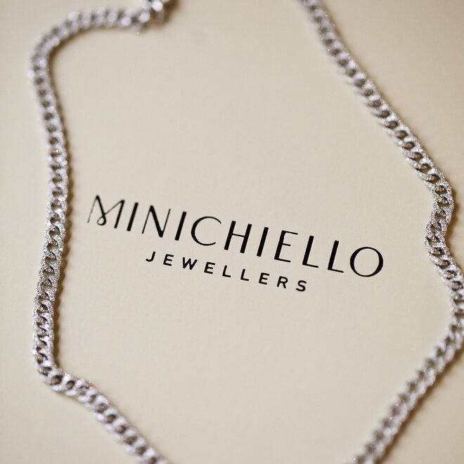 Diamond curb link necklace