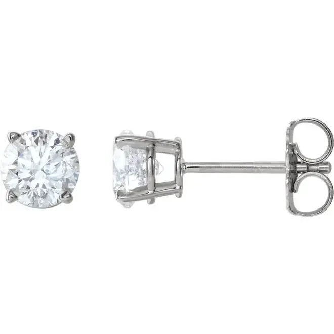 LAB created classic diamond stud earrings - 4.02ct tw