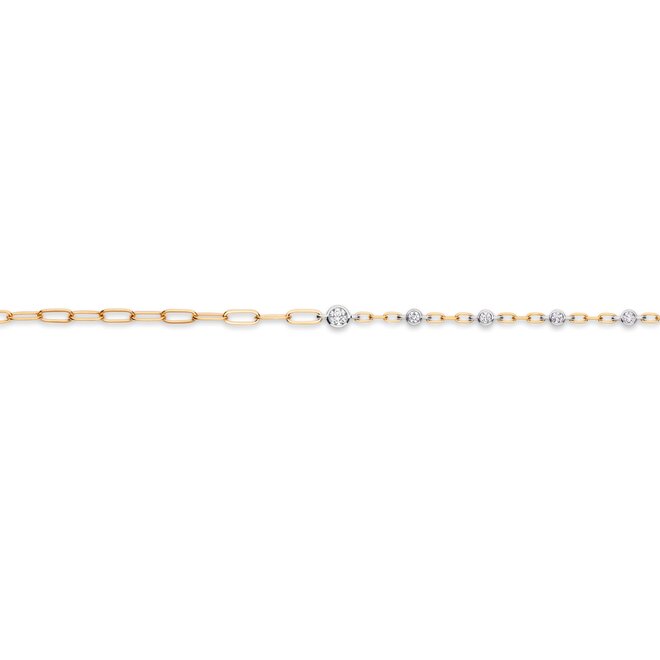 Diamond accented bracelet - large links