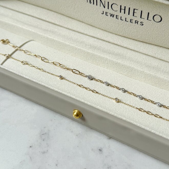 Diamond accented bracelet - large links