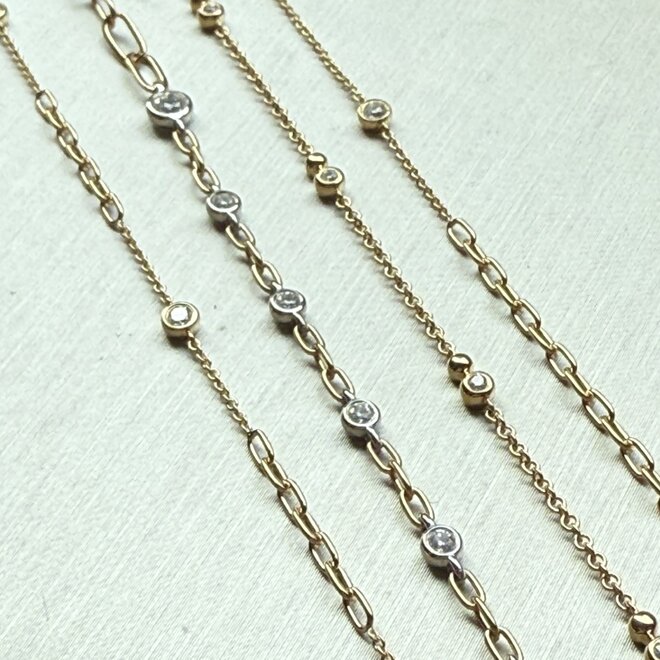 Diamond accented bracelet - large links