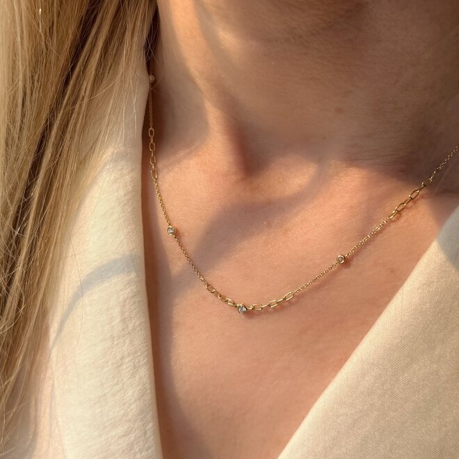 Diamond bezel accented necklace