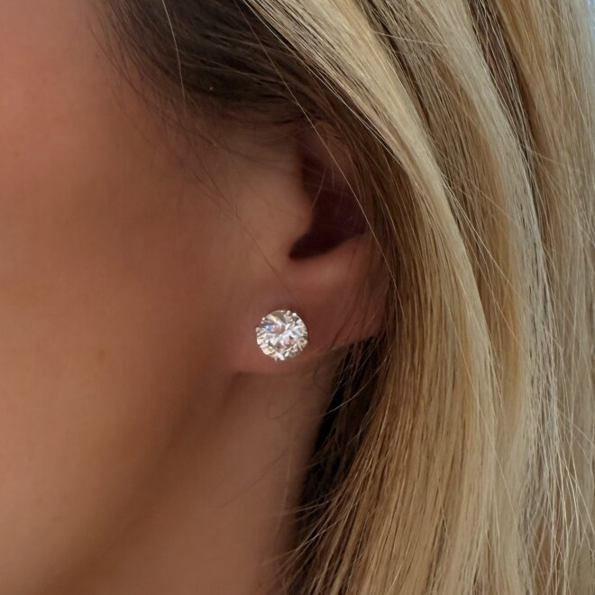 Lab created classic diamond stud earrings - 2.70ct tw