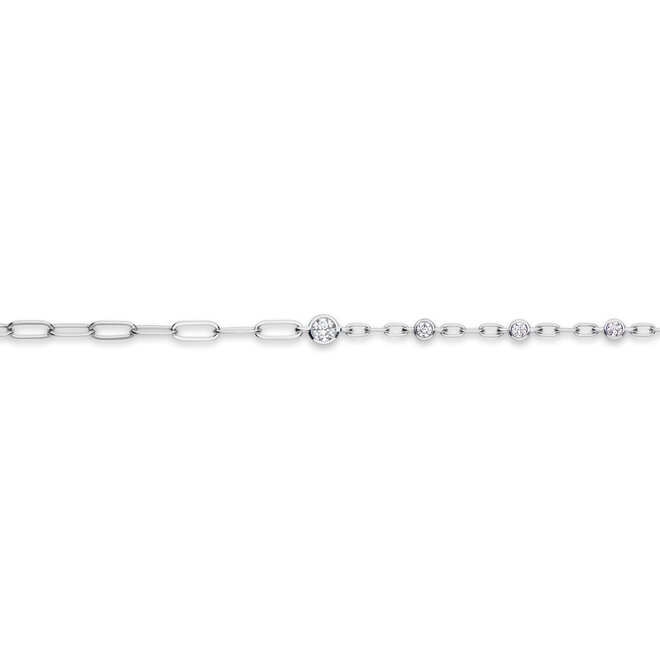 Diamond accented bracelet - large links