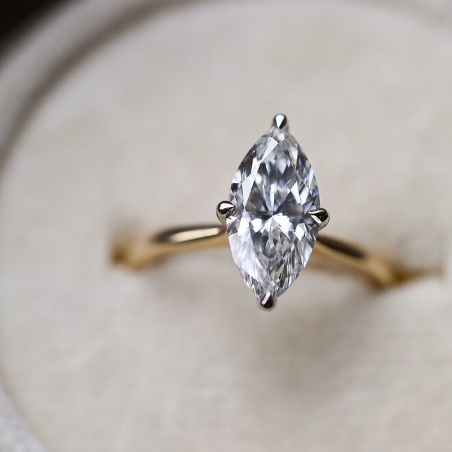 LAB The Eloise marquise cut solitaire engagement ring