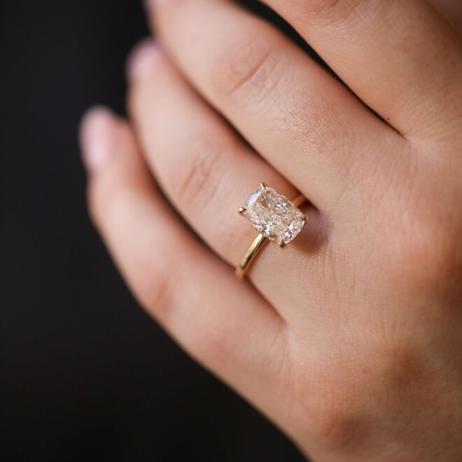 LAB The Madison cushion cut diamond solitaire ring