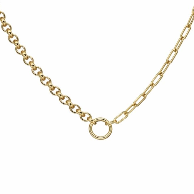 Combination rolo and paperclip necklace