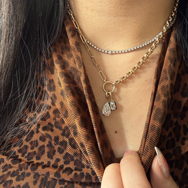 Combination rolo and paperclip necklace