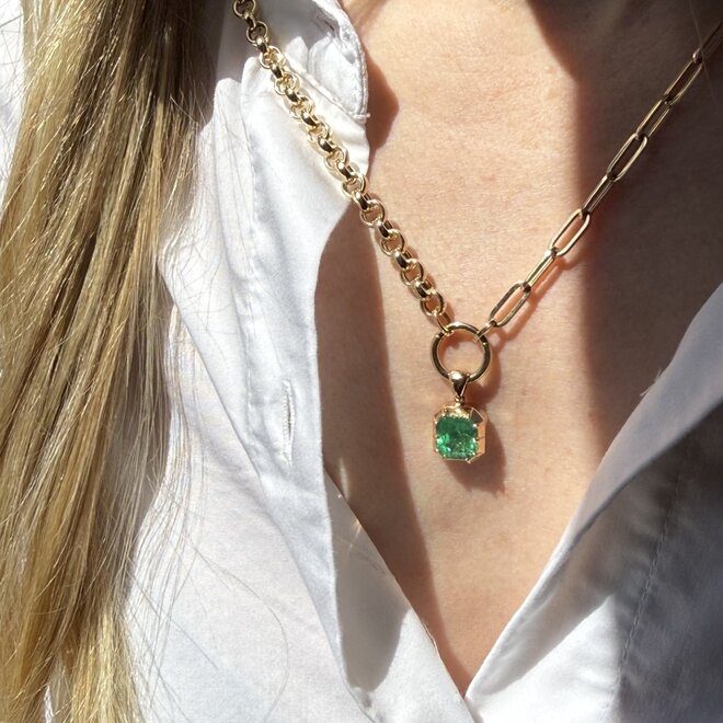 Combination rolo and paperclip necklace