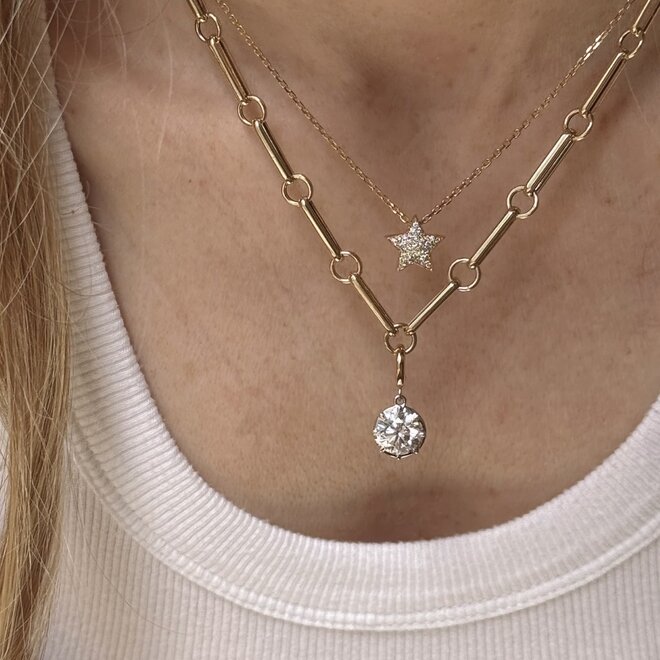 Puff diamond star pendant
