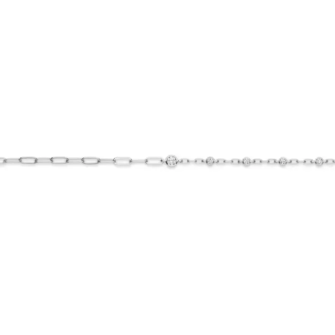 Diamond accented bracelet - large links