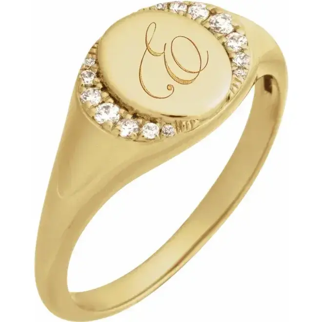 Diamond signet ring