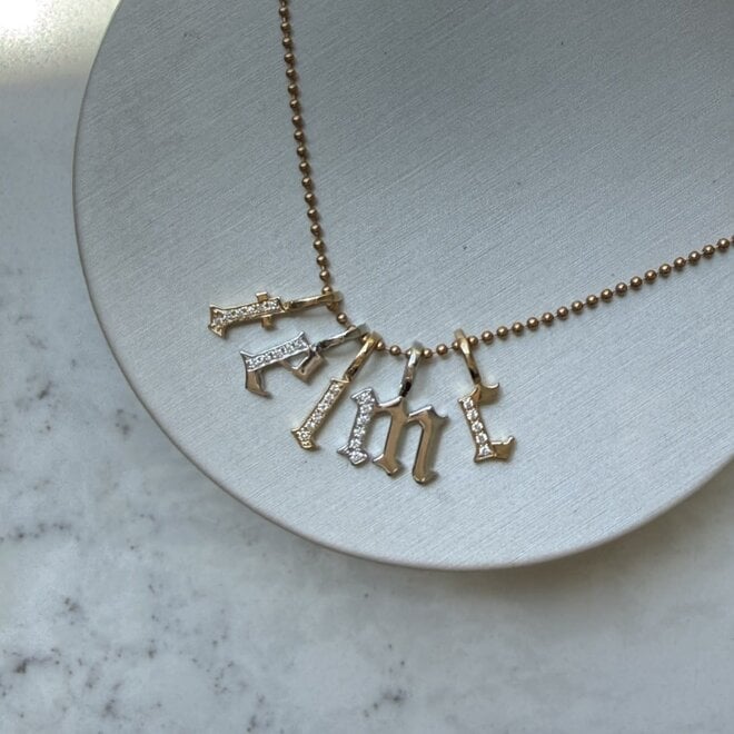 Gothic Initial Pendant