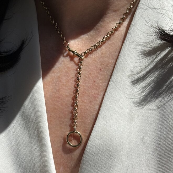 Swivel rolo link necklace