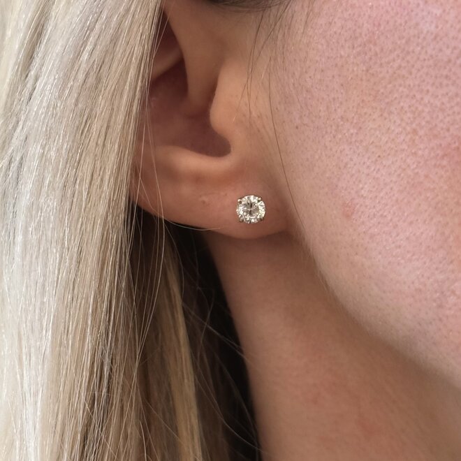 Lab created classic diamond stud earrings - 2.10ct tw