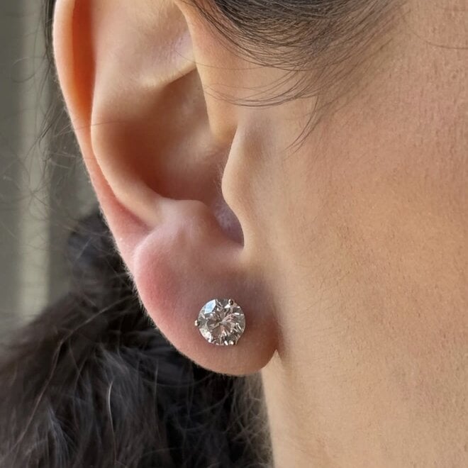 Lab created classic diamond stud earrings - 2.63ct tw