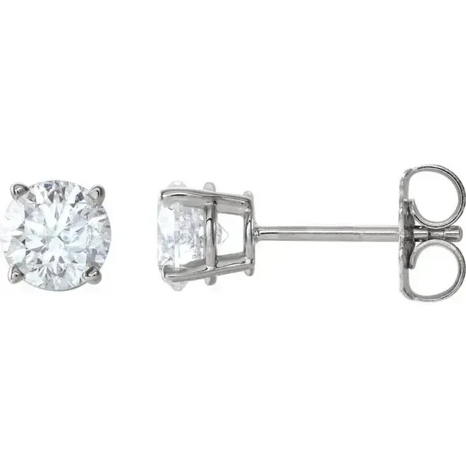 Lab created classic diamond stud earrings - 4.03ct tw
