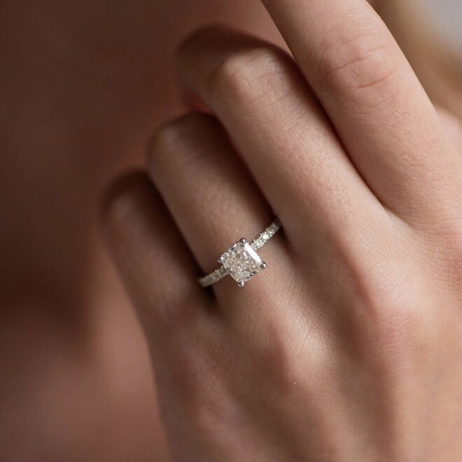 The Mia - cushion cut diamond engagement ring