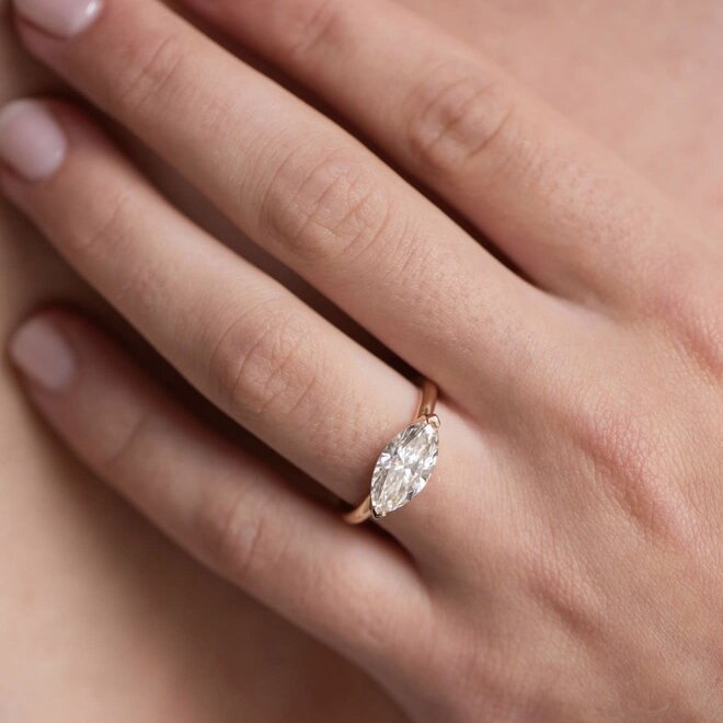 LAB The Riley marquise cut diamond solitaire