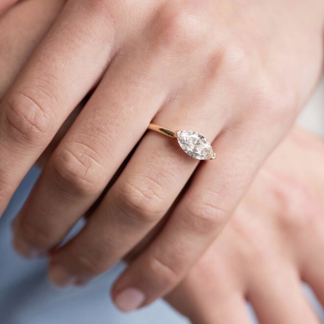 LAB The Riley marquise cut diamond solitaire